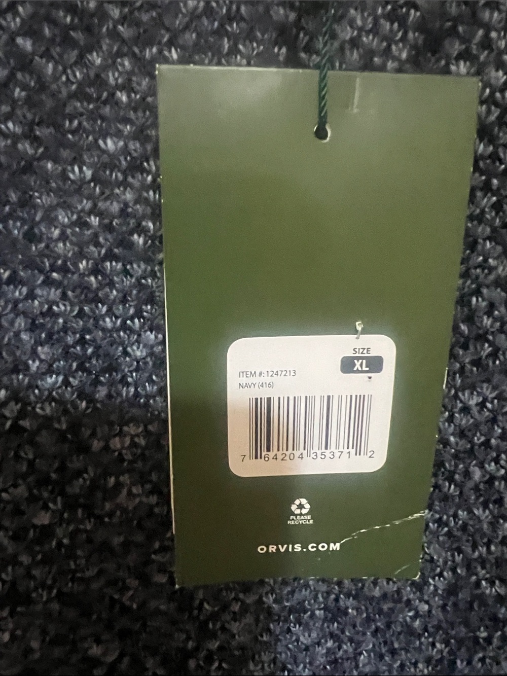 Orvis Brighton Sherpa Lined 1/4 zip pull over Navy - Picture 5 of 10
